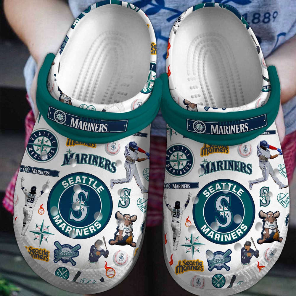 Footwearmerch Seattle Mariners Baseball team MLB Sport Crocs Clogs Crocband Shoes Comfortable For Men Women and Kids