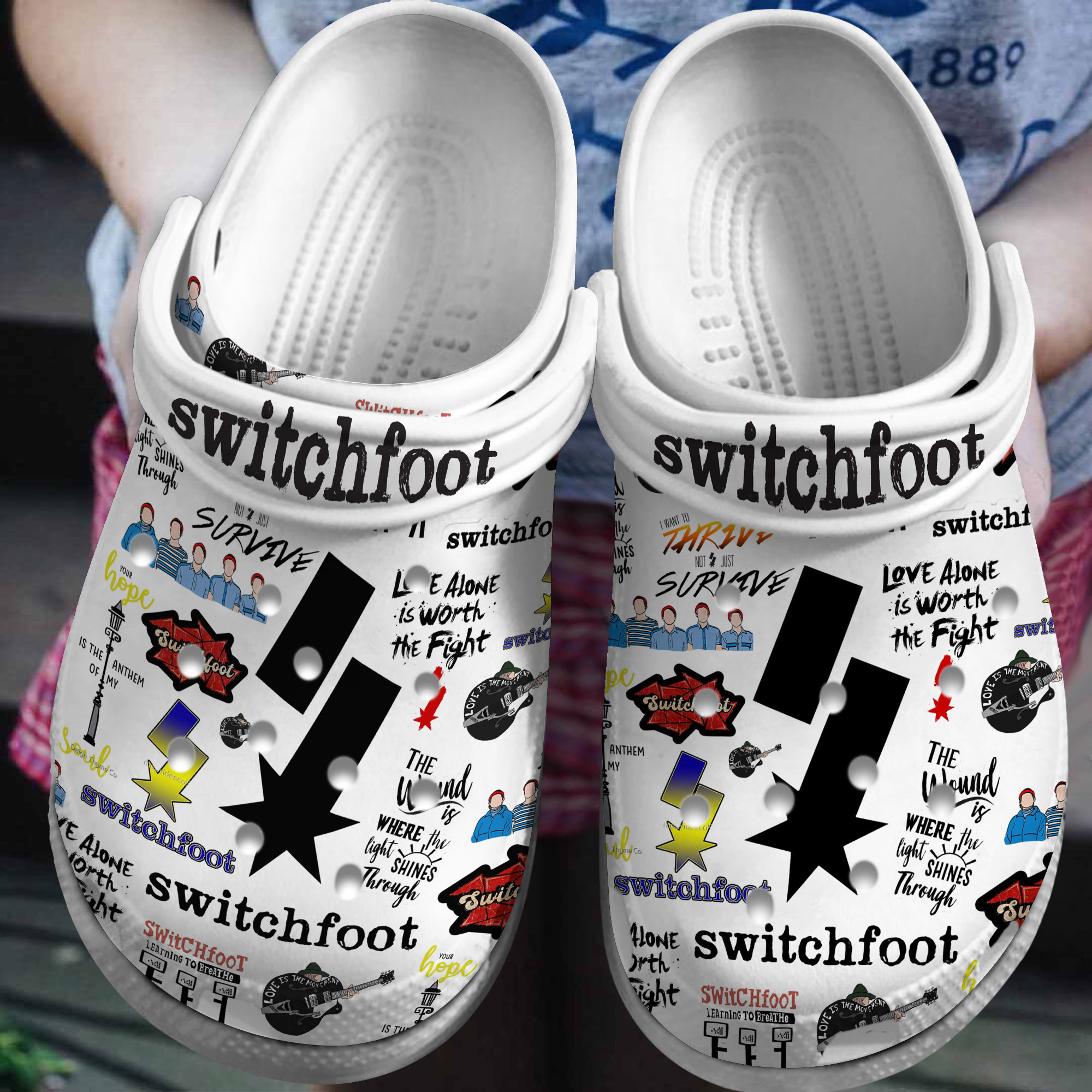 Premium Switchfoot Music Crocs Crocband Clogs Shoes Comfortable For Men Women and Kids