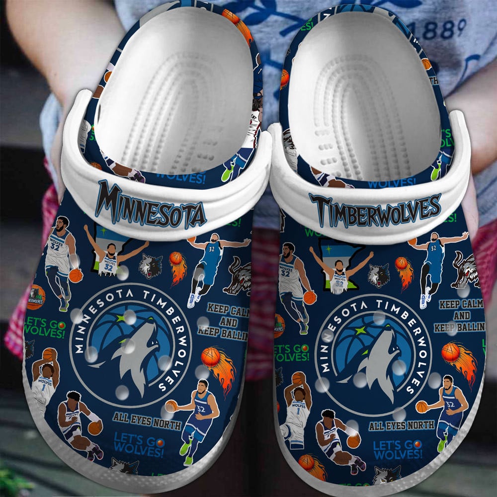 Footwearmerch Minnesota Timberwolves Basketball team NBA Sport Crocs Clogs Shoes Crocband Comfortable For Men Women and Kids