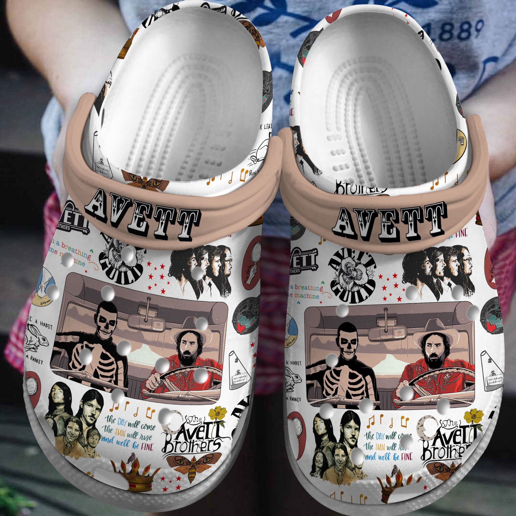 Premium The Avett Brothers Music Crocs Crocband Clogs Shoes Comfortable For Men Women and Kids
