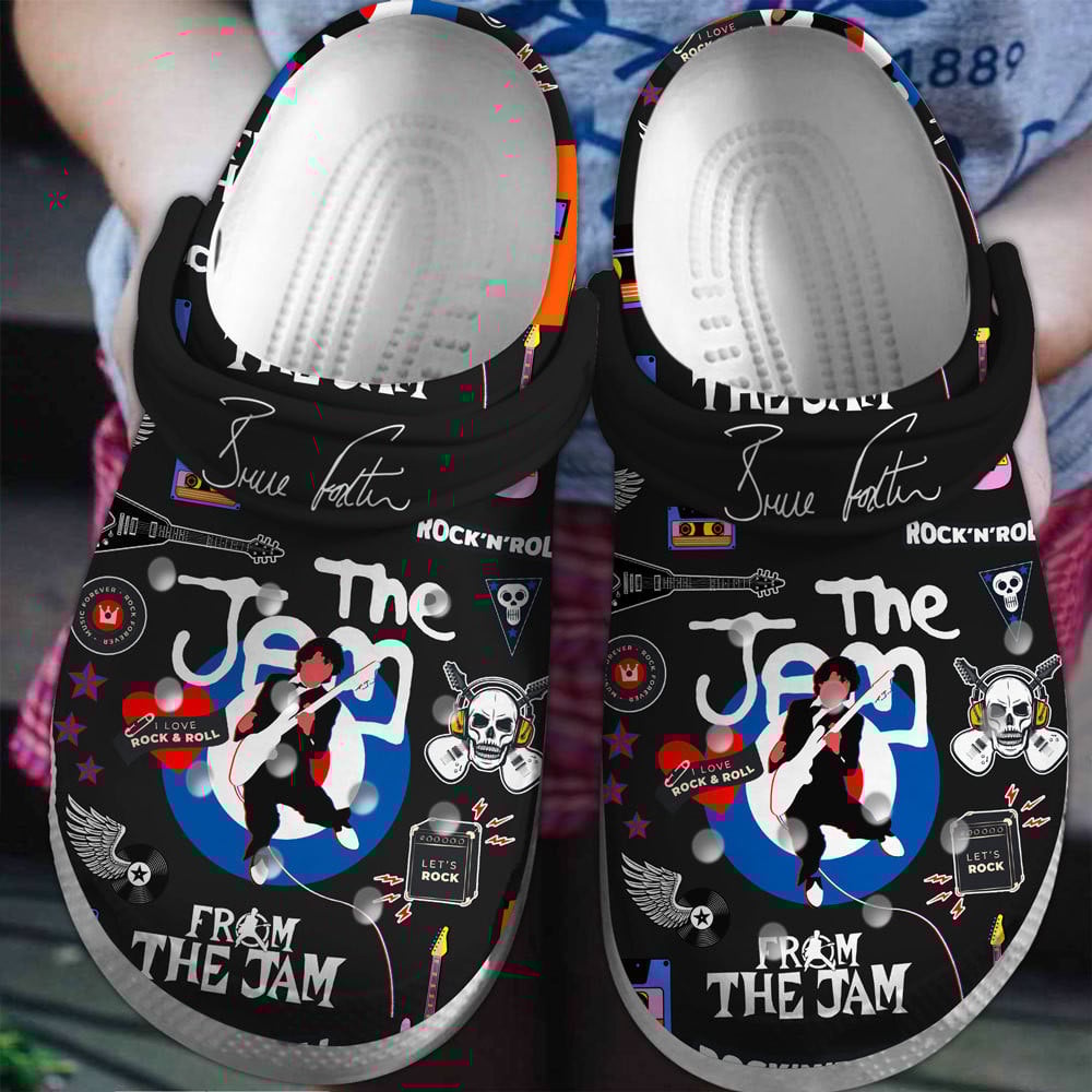 Footwearmerch The Jam Rock Band Music Crocs Crocband Clogs Shoes Comfortable For Men Women and Kids