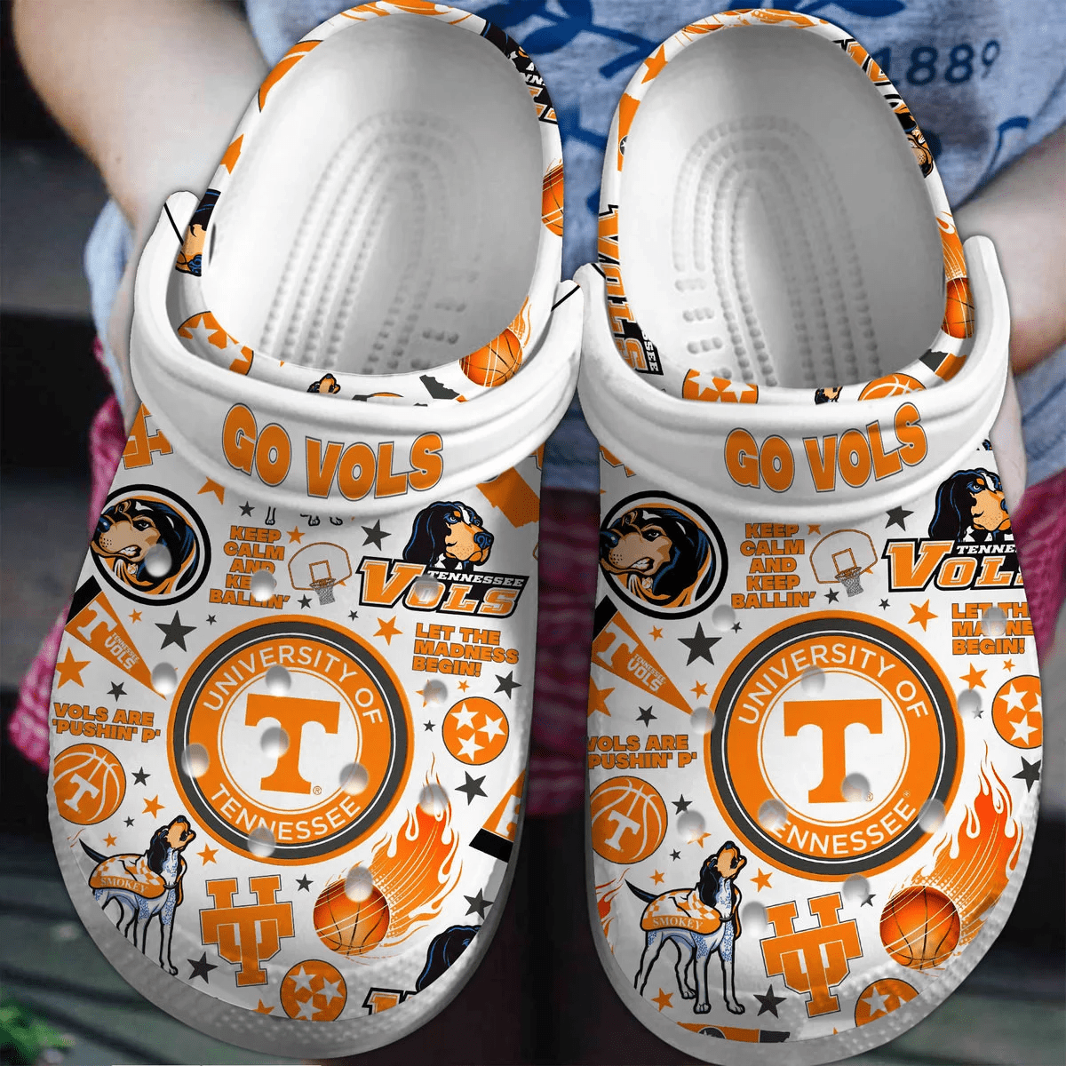 Footwearmerch Tennessee Volunteers NCAA Sport Crocs Clogs Crocband Shoes Comfortable For Men Women and Kids