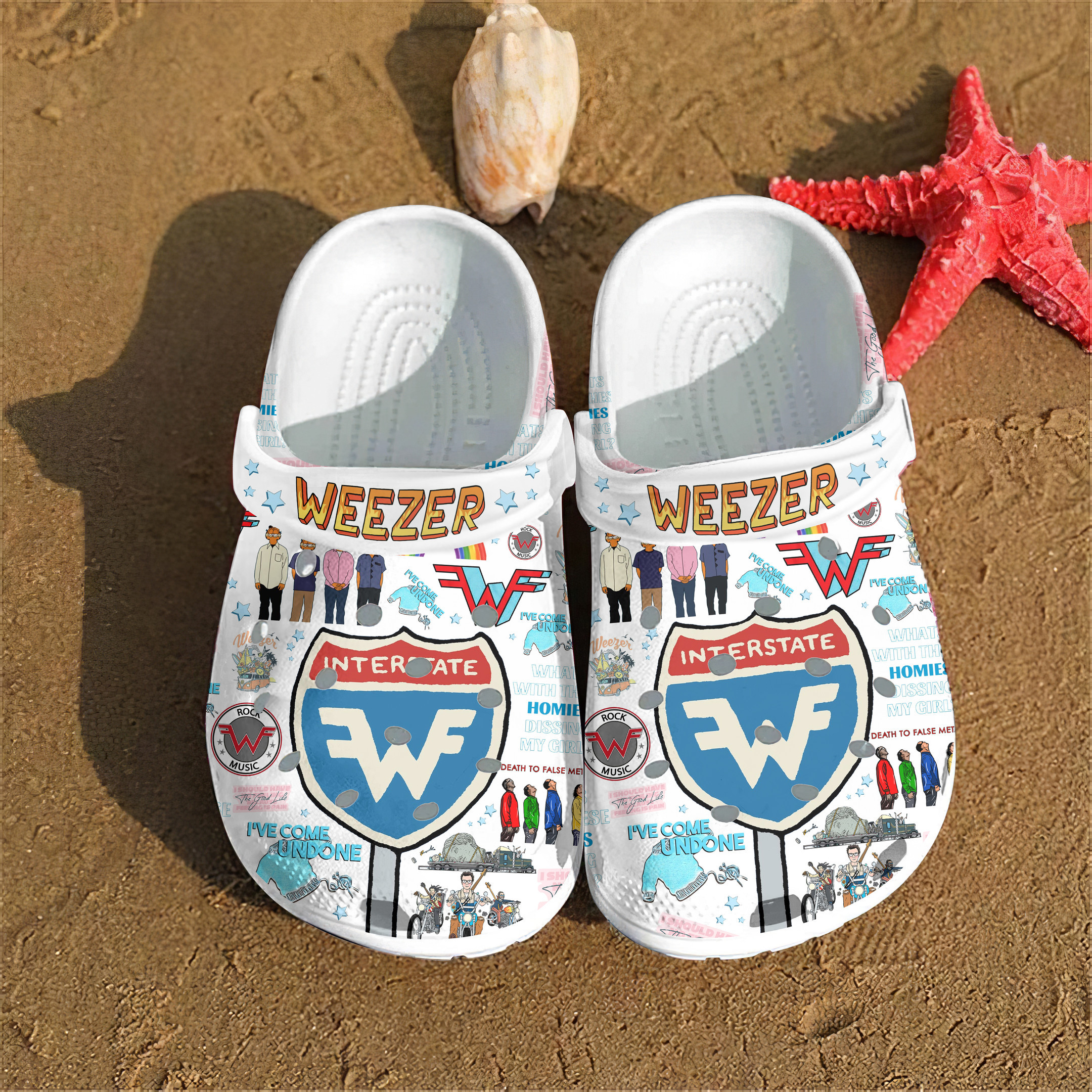 Premium Weezer Music Crocs Crocband Clogs Shoes Comfortable For Men Women and Kids