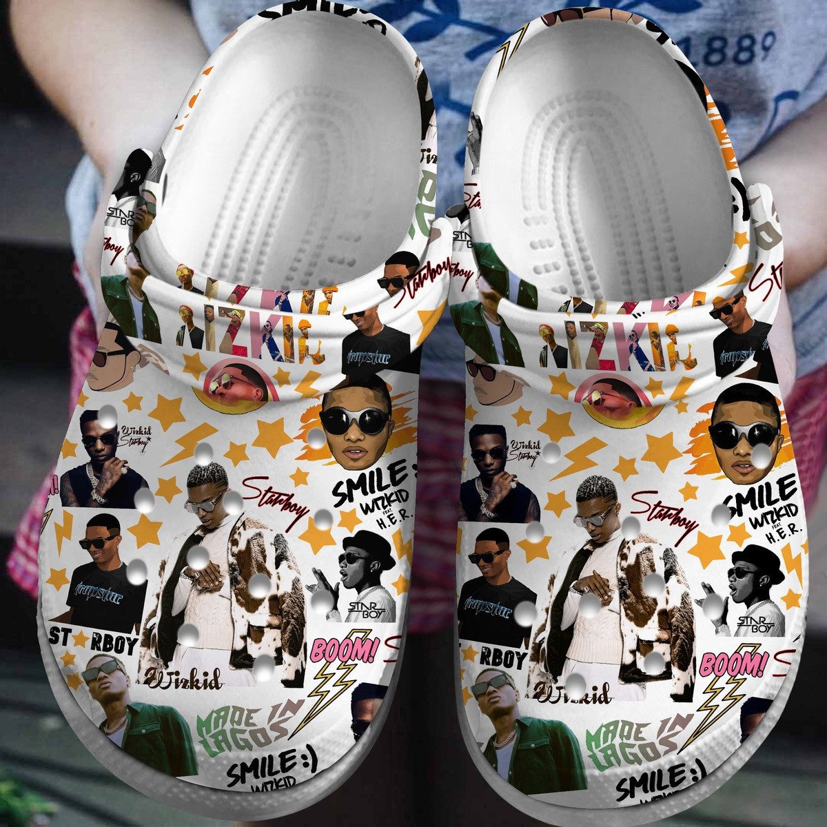 Footwearmerch Wizkid Music Crocs Crocband Clogs Shoes Comfortable For Men Women and Kids