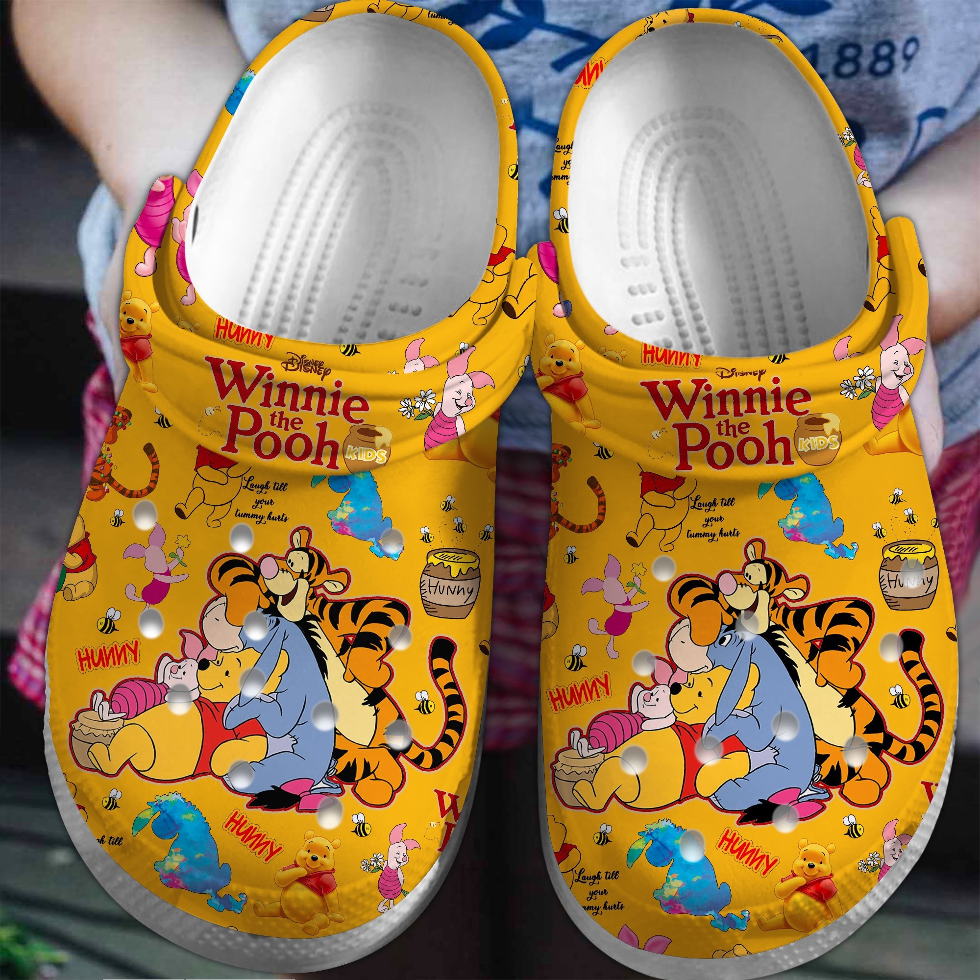 Footwearmerch Winnie the Pooh Cartoon Crocs Crocband Clogs Shoes Comfortable For Men Women and Kids