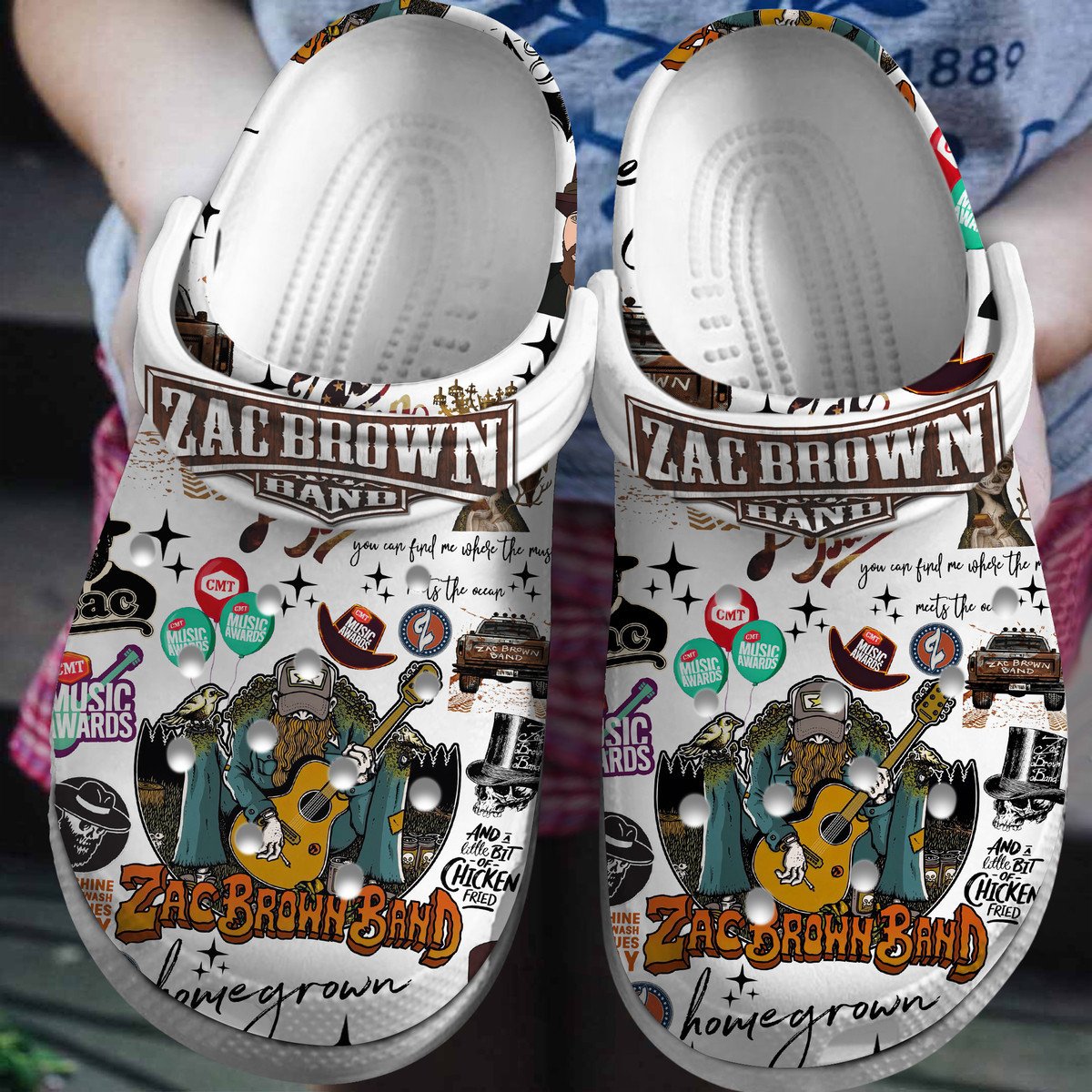 Footwearmerch Zac Brown Band Music Crocs Crocband Clogs Shoes Comfortable For Men Women and Kids