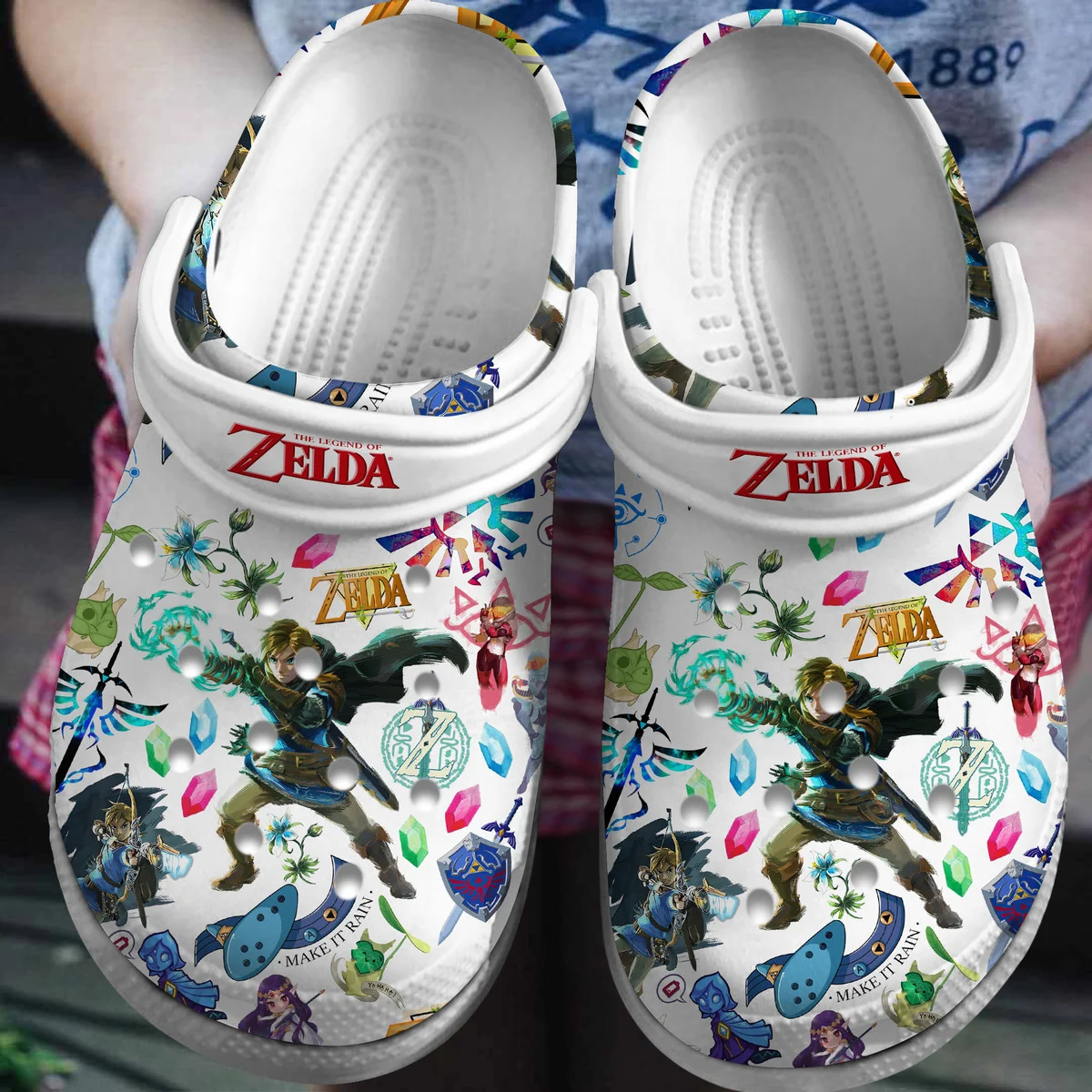 Footwearmerch The Legend of Zelda Game Crocs Crocband Clogs Shoes Comfortable For Men Women and Kids